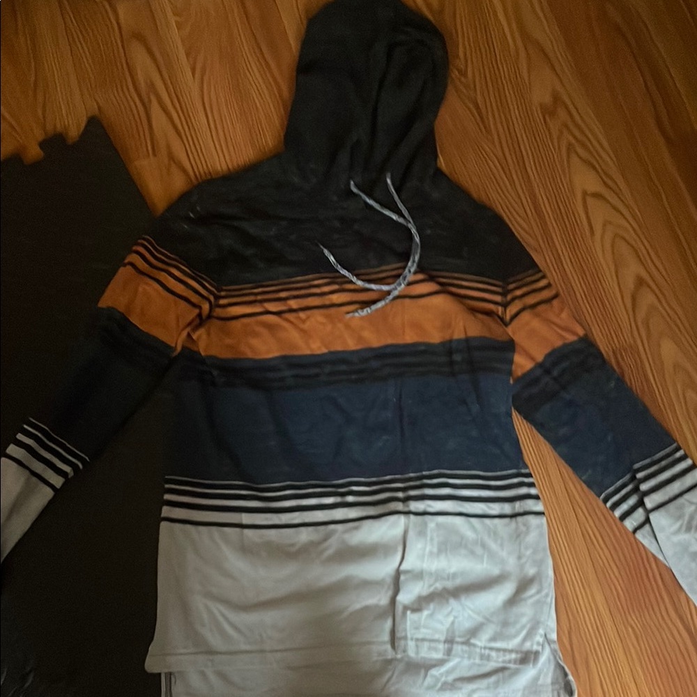 Striped Hoodie with Multicolor Design